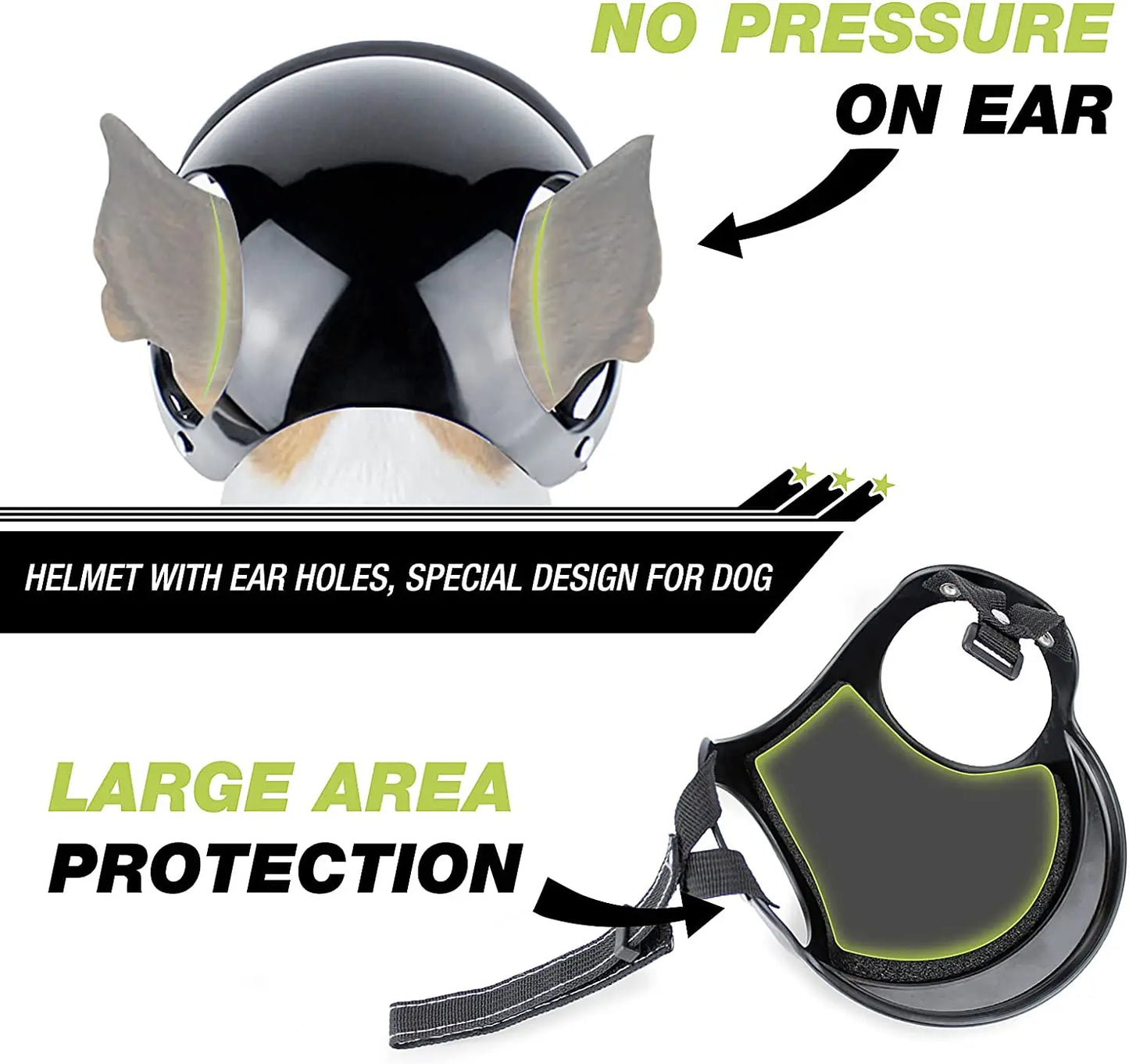 ATUBAN Small Pet Dog Helmet: Motorcycle Dog Hard Hat with Ear Hole - Multi-Sport Outdoor Bike Doggy Cap for Dogs and Cats