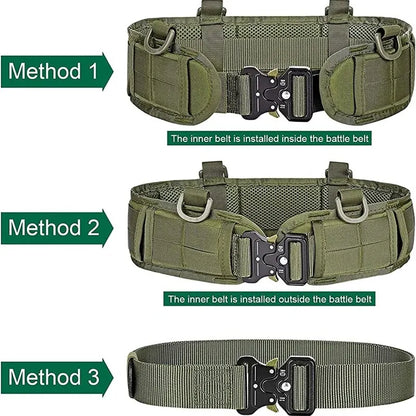 Adjustable Tactical Battle Belt: Military Airsoft Waist Band with Quick Release Buckle - Outdoor Hunting Waistband