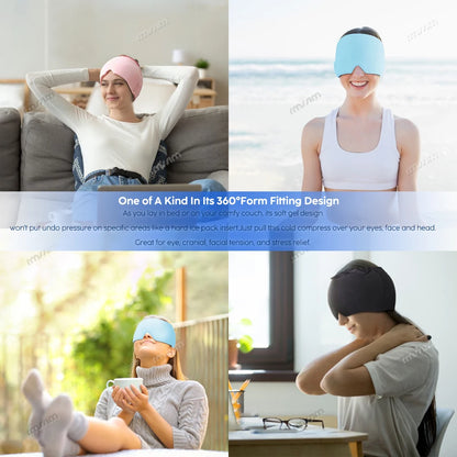 Head Massager Gel Cap: Hot Cold Therapy for Headache Migraine Relief - Stress Pressure Pain Relief Massage Hat