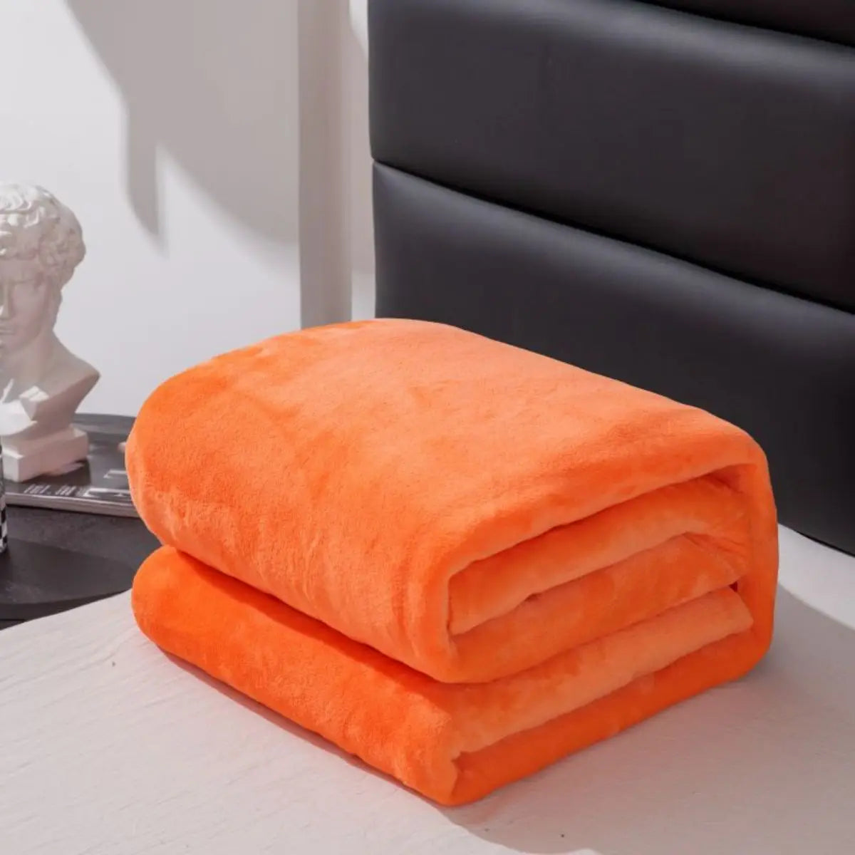 Simple Plain Colored Plush Blanket - Multifunctional Thickened Farley Blanket Cover for Warmth