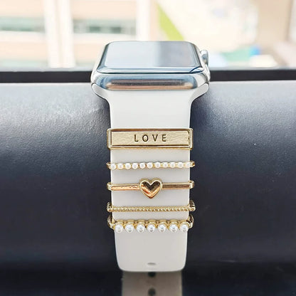 Diamond Jewelry Charms for Apple Watch Series 8/7/6/5/4/SE/9 Accessories - Decoration for Samsung/Huawei Watch Strap 20mm/22mm