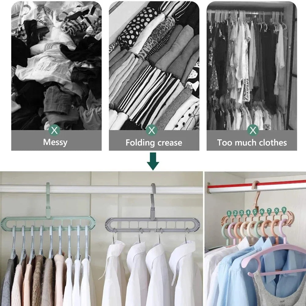 Magic Multi-Port Clothes Hangers - Space-Saving Drying Rack & Wardrobe Organizer - Versatile Plastic Clothes Rack