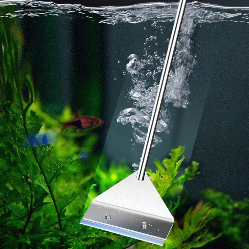 Flat Sand Algae Removal Tool for Fish Tanks: Dual-Use Glass Scraper - Essential Household Aquarium Accessory for Easy Cleaning