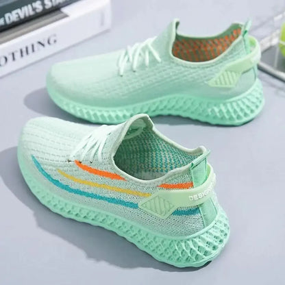 Women's Spring Sneakers – Casual Flat Shoes, Vulcanized Light Mesh Breathable Running Shoes for Summer 2021