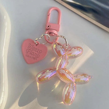 Creative Candy Color Balloon Dog Keychain - Cute Phone Chain, Bag Pendant, and Key Buckle Accessory for Girls