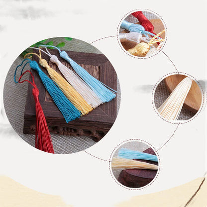 100pcs Polyester Silk Tassel Fringe - 13cm Cotton Tassels Trim for Sewing, Curtains, DIY Wedding Decoration