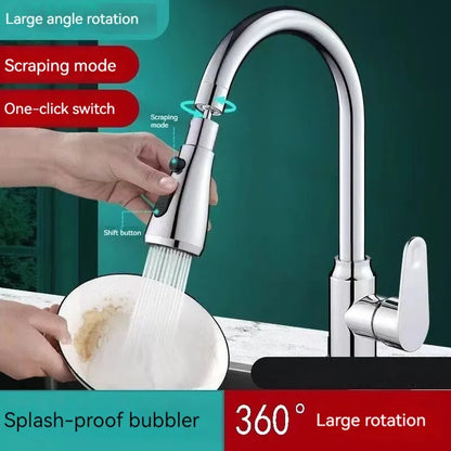 360° Kitchen 3-Step Adjustable Tap Splashproof Extender - Universal Booster Sprayer with Swivel Spout for Household Use