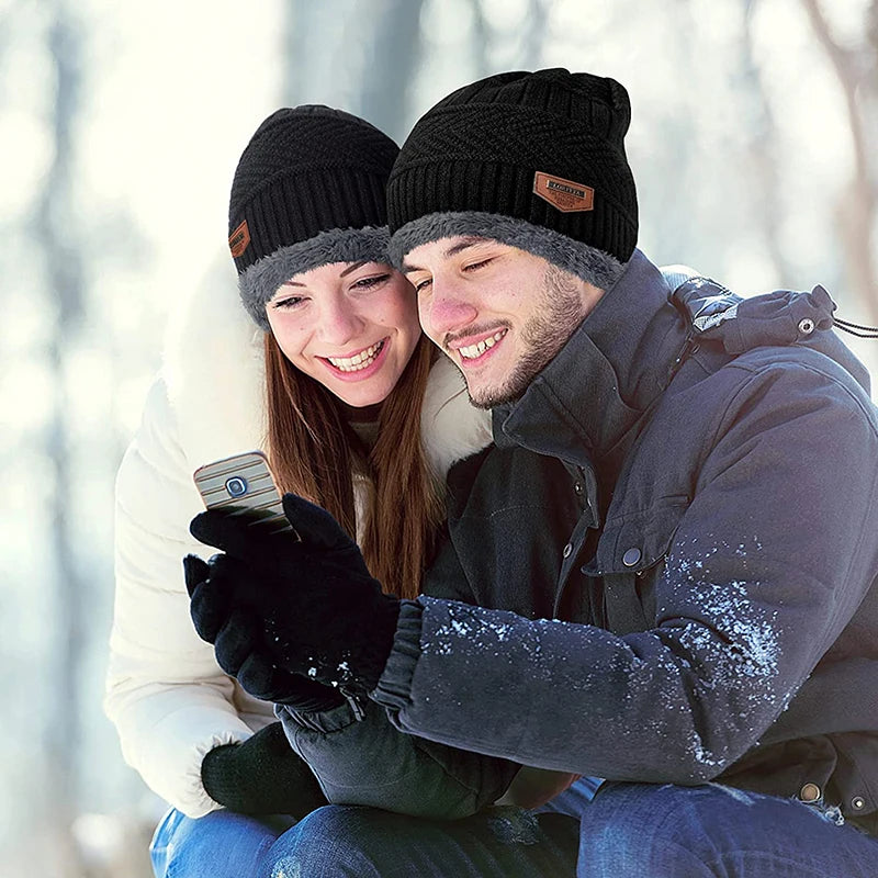 Winter Beanie and Scarf Set for Men and Women - Thick Knitted Wool Hat with Neck Scarf and Balaclava Mask