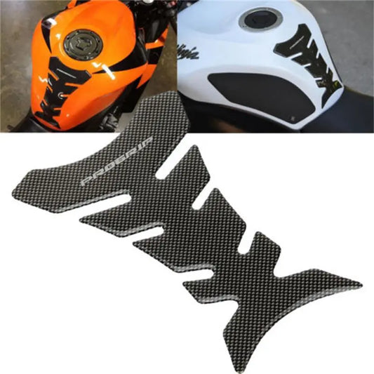 Universal Carbon Motorcycle Tank Pad Protector Sticker - 3D Decal for Yamaha, Honda, Kawasaki, KTM, BMW, Ducati, Suzuki"