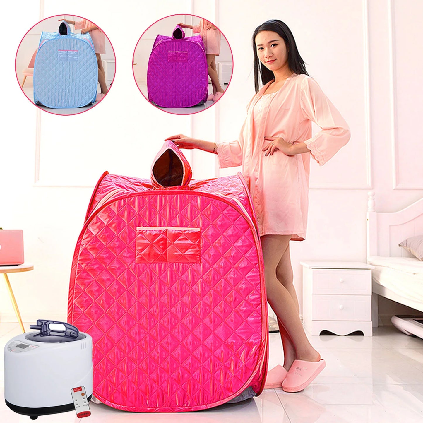 Portable Folding Steam Sauna SPA Room Tent Box: One or Two Person Weight Loss Full Body Slimming - No Steamer Included