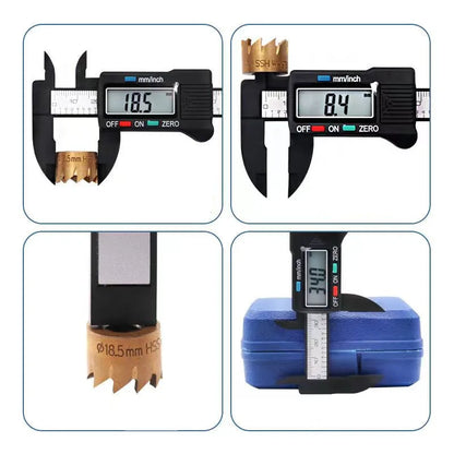 150mm/100mm Electronic Digital Caliper - Carbon Fiber Dial Vernier Gauge Micrometer Measuring Tool, Precision Digital Ruler