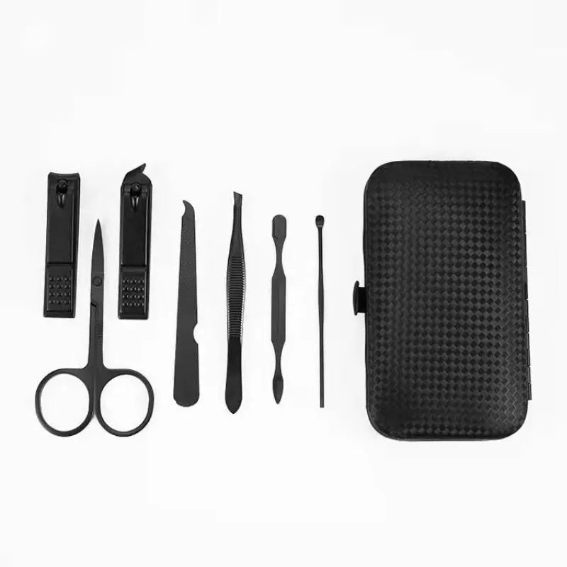 7-Piece Home Nail Clipper Set - Large Opening Manicure Tool, Unisex Mini Compact Gift with Eyebrow Clip Tweezers