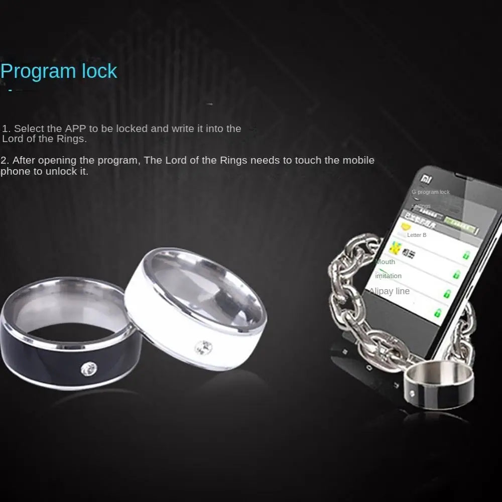 Multifunctional NFC Smart Ring - Stainless Steel Magic Wearable Finger Ring, Waterproof, Connects with Android Phones