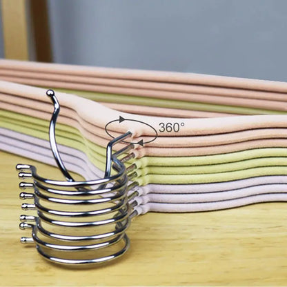 10Pcs Colorful Velvet Non-Slip Hangers - 45CM Seamless Flocking for Dry and Wet Wardrobe Storage, Adult Magic Hangers