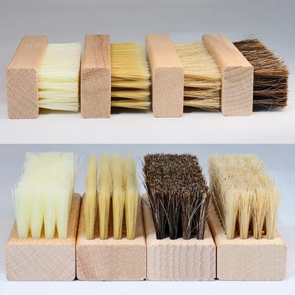 Wood Handle Pig Bristle Shoe Brush - Perfect for Cleaning Slippers, Sneakers, and Boots