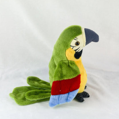 Talking Macaw Parrot Plush Toy - Electronic Animated Bird that Repeats What You Say - Interactive Stuffed Animal