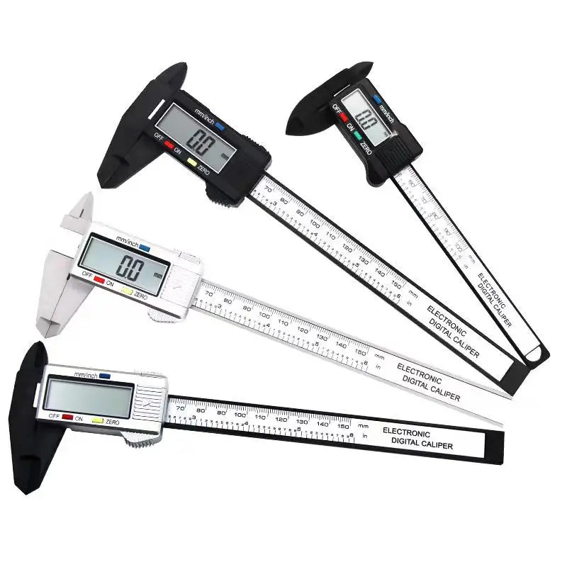 150mm/100mm Electronic Digital Caliper - Carbon Fiber Dial Vernier Gauge Micrometer Measuring Tool, Precision Digital Ruler