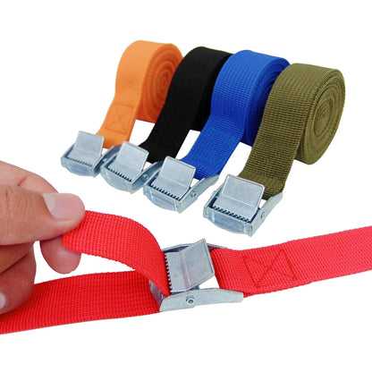 4M Zinc Alloy Ratchet Tie-Down Belt - Pressure Buckle Cargo Straps, Luggage Tightener and Tensioner for Car and Pallet Securing