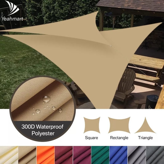 5x5x5/2x2x2M Waterproof Sun Shelter - Triangle Sunshade Protection - Outdoor Canopy for Garden, Patio, Pool - Shade Sail Awning Cloth