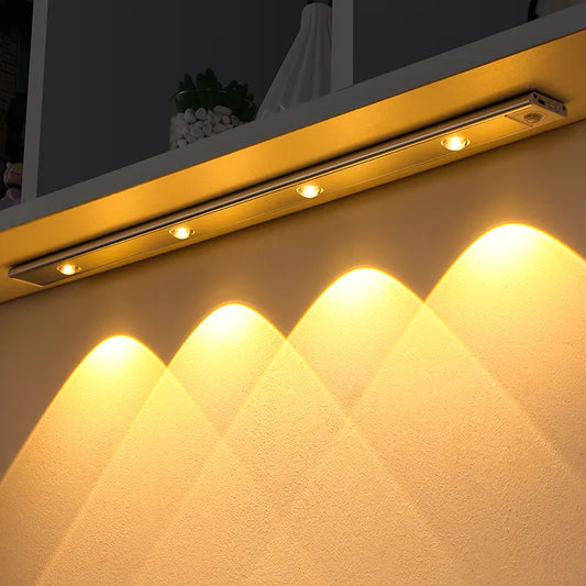 Motion Sensor LED Light - Wireless Ultra Thin USB LED Lamp for Kitchen Cabinet Bedroom Wardrobe Indoor Lighting Night Light