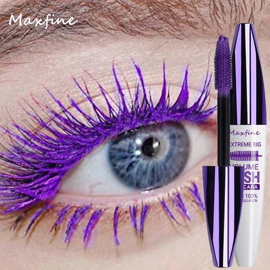 Colorful 5D Volume Mascara – Waterproof, Quick Dry, Blue & Purple Curling and Lengthening Eyelash Silk Extension Cream