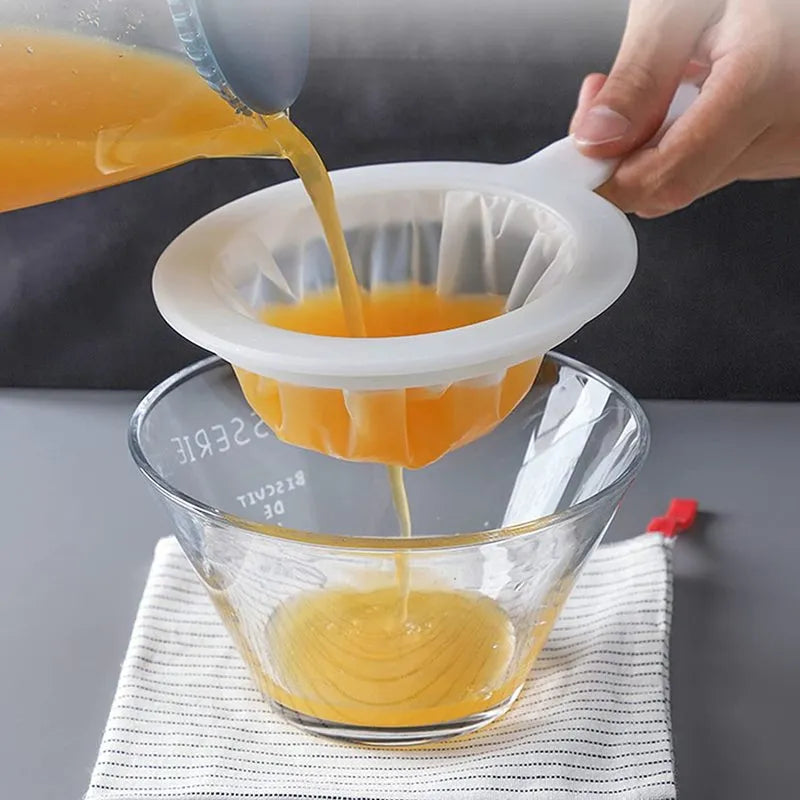 100/200/400 Mesh Washable Nylon Ultra Fine Filter Mesh Strainer Spoon Sieve for Soy Milk, Juice, Coffee, Tea, and More - Kitchen Colander