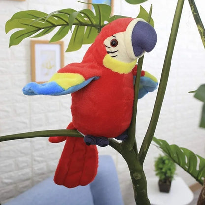 Talking Macaw Parrot Plush Toy - Electronic Animated Bird that Repeats What You Say - Interactive Stuffed Animal