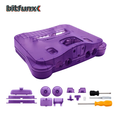 Bitfunx Replacement Translucent Plastic Shell Case for Nintendo 64 (N64): Transparent Box Replacement