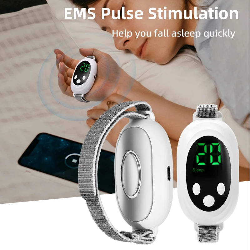 New Microcurrent Sleep Aid Device - EMS Sleep Machine for Insomnia Relief, Stress and Anxiety Reduction, Palm Pulse Massager