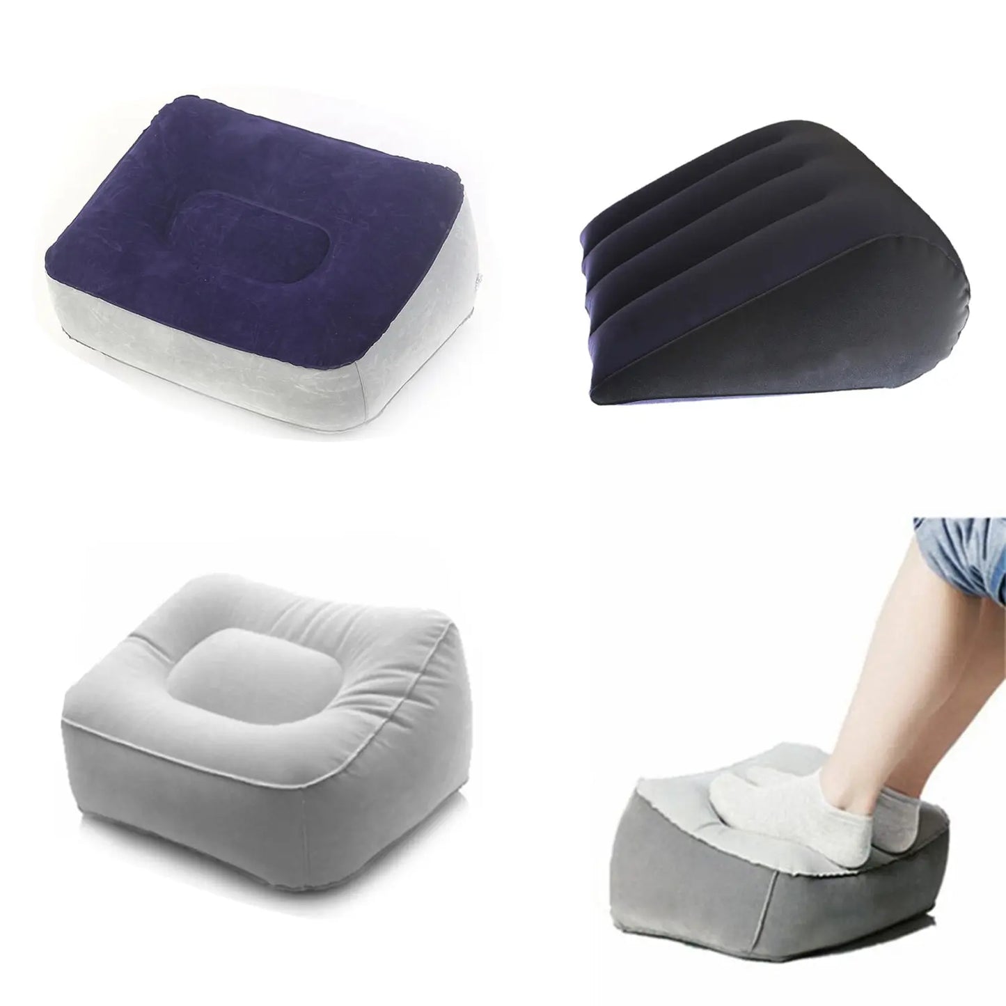 Inflatable Support Pillow for Adults - Multi-Use Body Position Aid and Travel Rest Pillow, Portable Inflatable Footrest Cushion