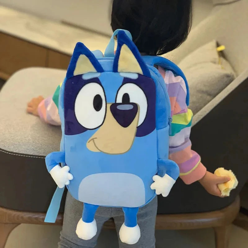 Cartoon Bluey Family Dog Cosplay Backpack - Kawaii Blue and Orange Kindergarten Schoolbag for Children, Perfect Gift