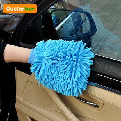 Car Wash Gloves Chenille Glove - Plush Rags Thickened Double-Sided Cleaning Tools for Auto Accessories, Car Detailing Supplies