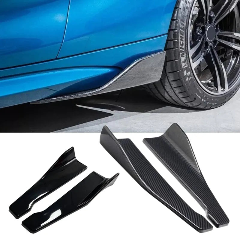 Universal Car Rear Bumper Lip Trim Protector - Side Skirt Cover & Corner Bumper Guards with Screws (1 Pair)