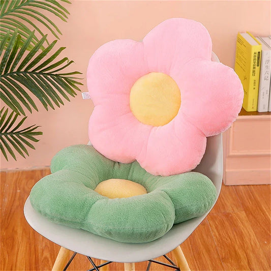 Kawaii Colorful Flower Plush Pillow Cushion – Soft Sunflower Plant Mat for Sofa, Bed, and Sleeping Decor Gifts