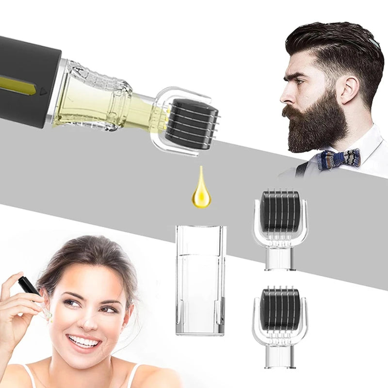 New 105 Pins Titanium Needle Derma Roller - Lip and Beard Growth Roller for Beard Hair Treatment with Serum