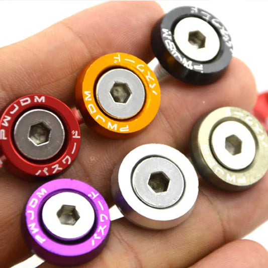 10PCS Universal M6 Car Nuts Bolts - JDM Stickers Password Fender Washer License Plate Bolts for Car Styling Modification Accessories