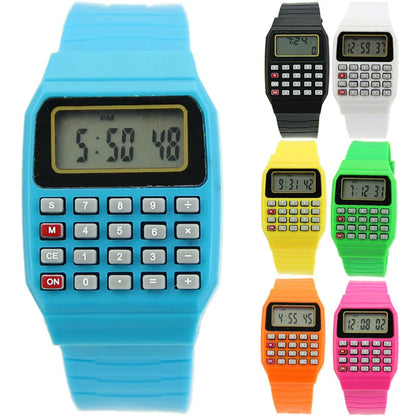 Multi-Purpose Kids' Silicone Calculator Wrist Watch – Fun and Functional Date Keypad