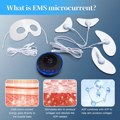 Electric EMS Eye Massager - Facial Muscle Stimulator with Anti-Wrinkle Lifting, Skin Care for Dark Circles and Fatigue Relief