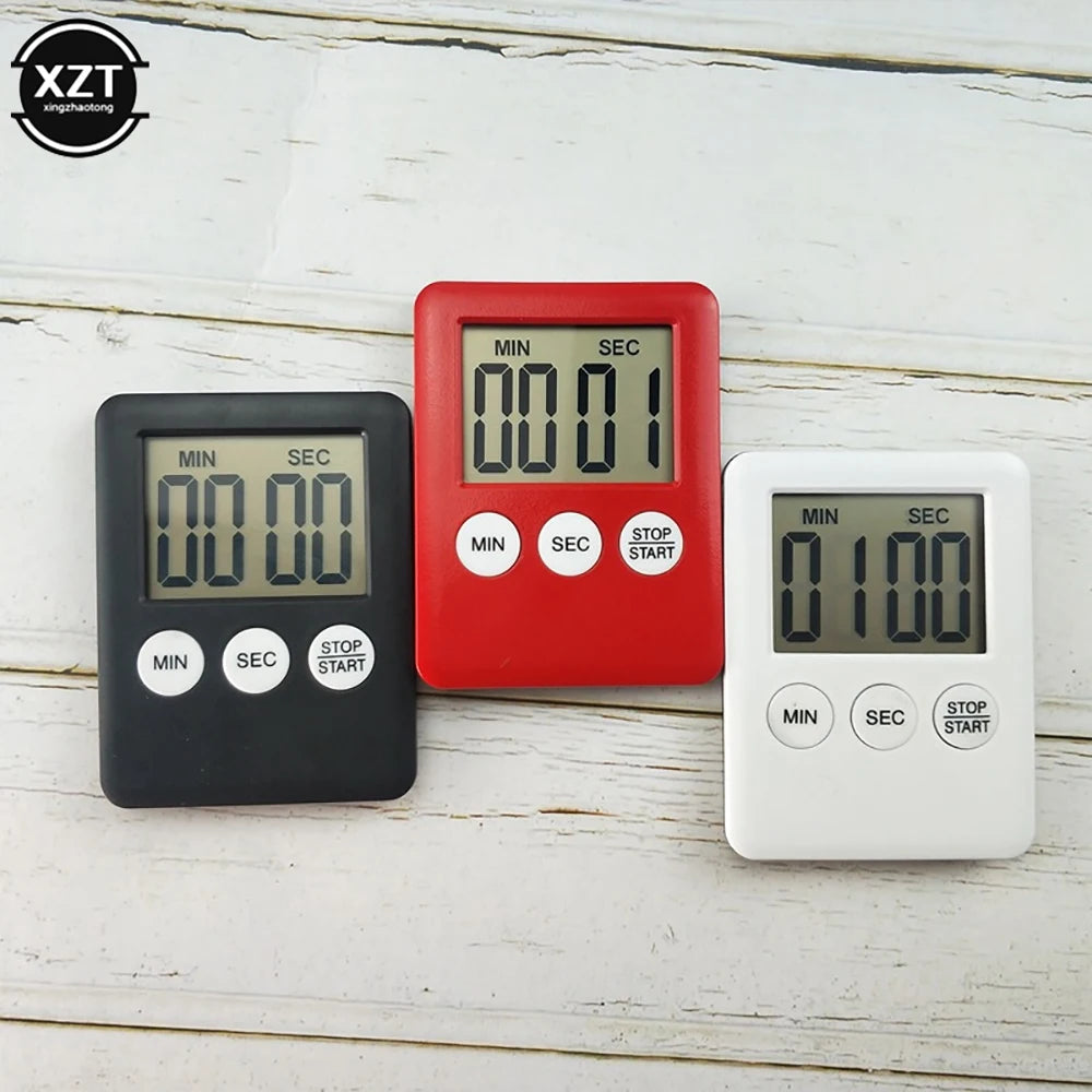 Magnetic Kitchen Timer - Digital LCD Countdown and Up Timer with Loud Alarm, Cooking and Baking Clock, Sleep Timer