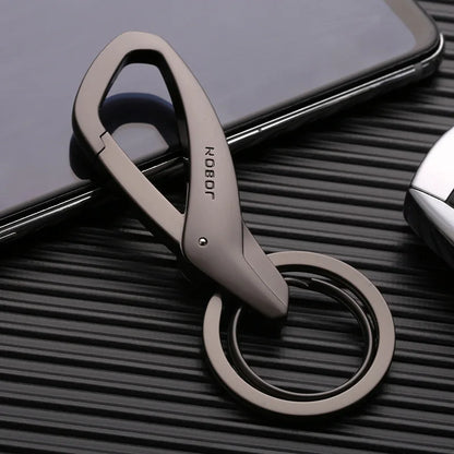 High Quality Zinc Alloy Keychain - Simplicity Waist Hanging Double Ring Metal Key Chain for Men and Women