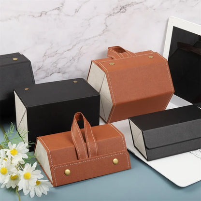 High-End PU Leather Glasses Storage Box: Multifunctional Jewelry Gift Box - Handmade, Multi-Grid Design for Quality Glasses Organization