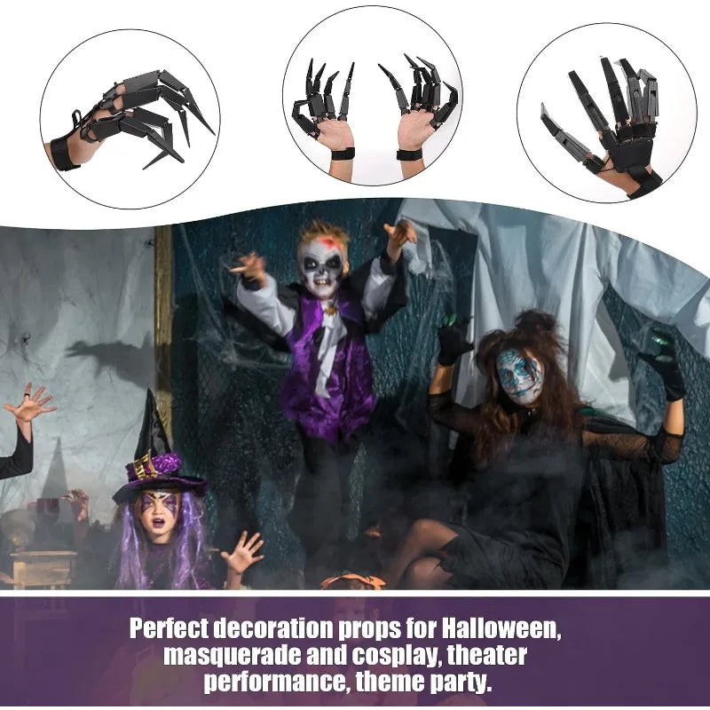 Halloween Articulated Skeleton Fingers – Scary Fake Finger Gloves for Cosplay, Horror Props and Party Decor