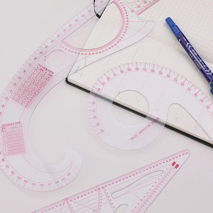 11Pcs Multifunctional French Curve Ruler: Soft Plastic Patchwork & Dressmaking Drawing Template - Craft Sewing Tools