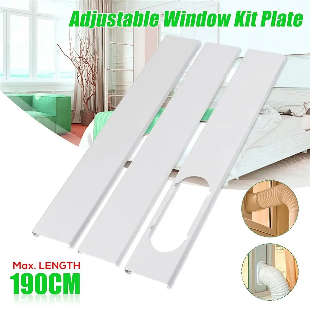 Adjustable Air Conditioner Window Kit - Slide Plate Wind Shield (2/3PCS) or Window Adaptor Connector (1PCS) - Portable Accessories