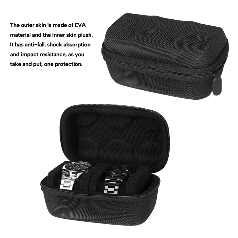 Portable Watch Storage Box: Water-Proof Zipper Travel Carrying Case - EVA Storage Bag for Smartwatch Wristwatch