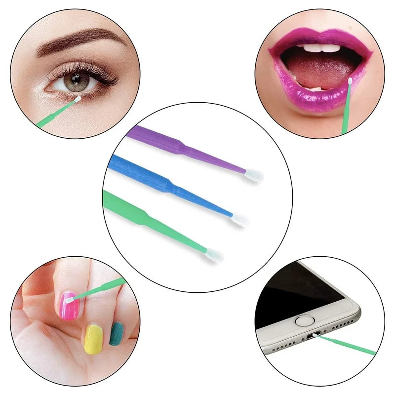 500pcs/lot Eyelash Extension Cleaning Swabs: Lash Lift Glue Remover Applicators - Microblade Makeup Micro Brushes Tool