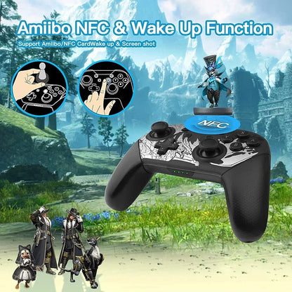 Wireless Bluetooth Switch Pro Controller Gamepad for Nintendo Switch/Lite and Steam - NFC and Wake Function Joystick