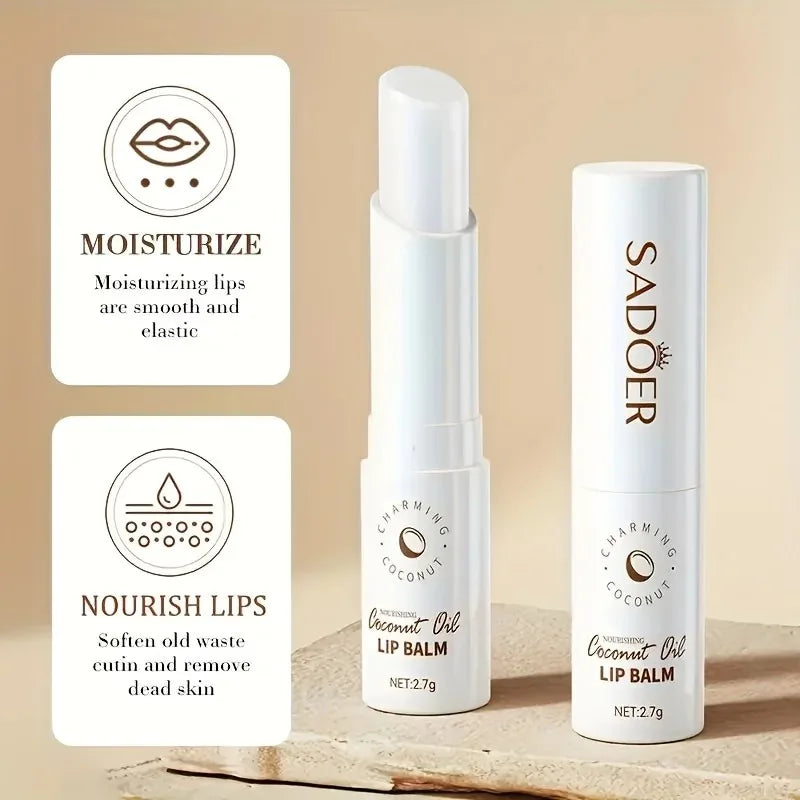 Coconut Lip Balm - Long-Lasting Moisture and Nourishment for Men and Women - Daily Care Formula