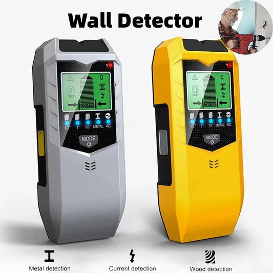 SH402 5-in-1 Wall Stud Finder Sensor and LCD Electronic Detector - Detects Wall Studs, Wood, Metal, AC Live Wires, Edge, and Center