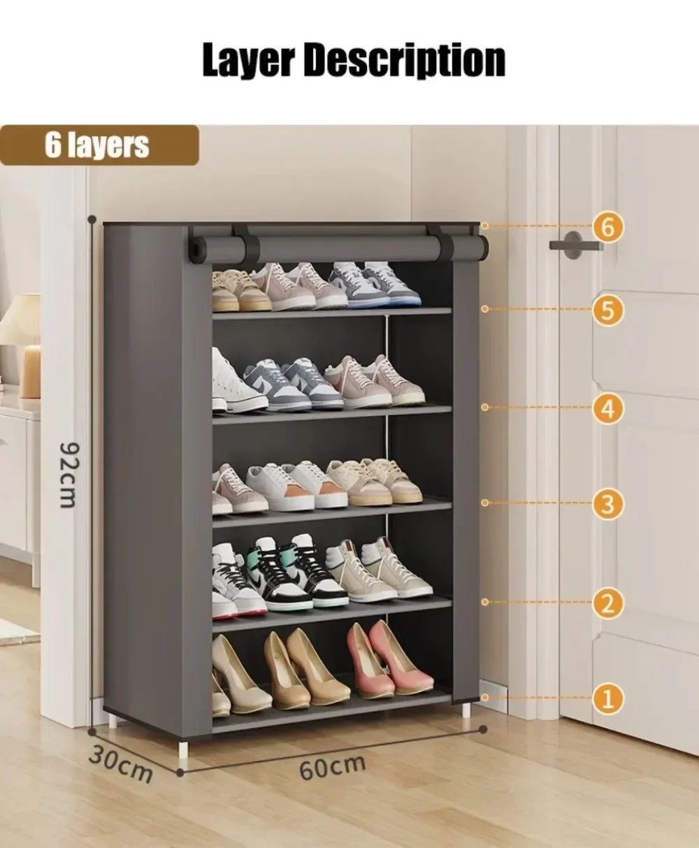 Dustproof Fabric Shoe Cabinet Organizer - Multilayer Nonwoven Shoe Rack for Simple, Economic Household Storage